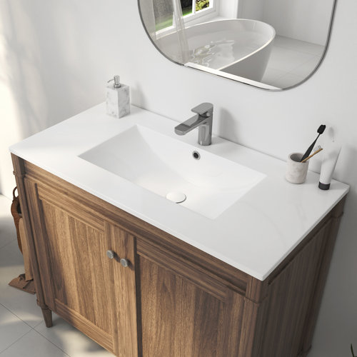 Tucson 36" W x 18" D Vitreous China Rectangular Single Vanity Top Sink in White (Sink Only)